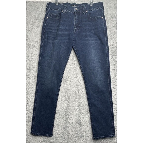 True‎ Religion Rocco Relaxed Skinny Dark High Road Wash Men's Jeans 36x32 New - Picture 1 of 9